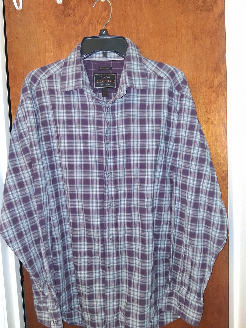 Men's Purple Plaid Button-Down Shirt